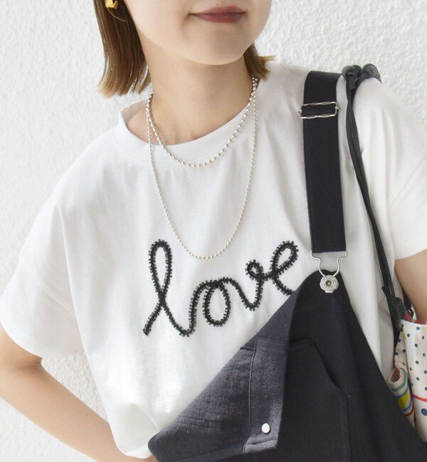 SHIPS for women「【WEB限定】ファンシー コード 刺繍 ロゴ TEE」|Tシャツ・カットソー|