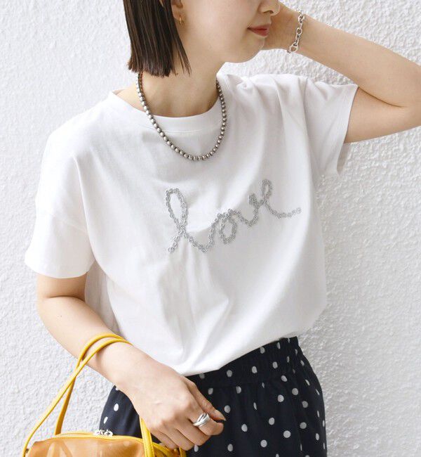 SHIPS for women「【WEB限定】ファンシー コード 刺繍 ロゴ TEE」|Tシャツ・カットソー|