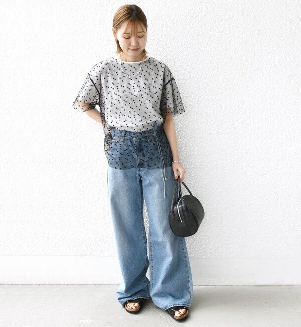 SHIPS for women「【WEB限定】スター チュール レイヤード TEE」|Tシャツ・カットソー|