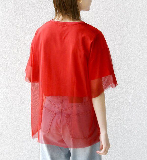 SHIPS for women「【WEB限定】スター チュール レイヤード TEE」|Tシャツ・カットソー|