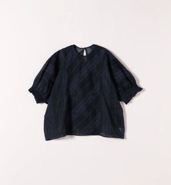 SHIPS any「SHIPS any:〈洗濯機可能〉シアー チェック ドルマン シャーリング パフ ブラウス」|シャツ・ブラウス|