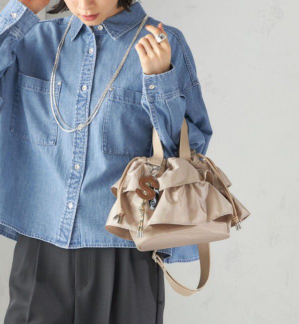 SHIPS for women「【WEB限定】チャーム 付き フリル 巾着 ショルダー」|ショルダー・メッセンジャー|