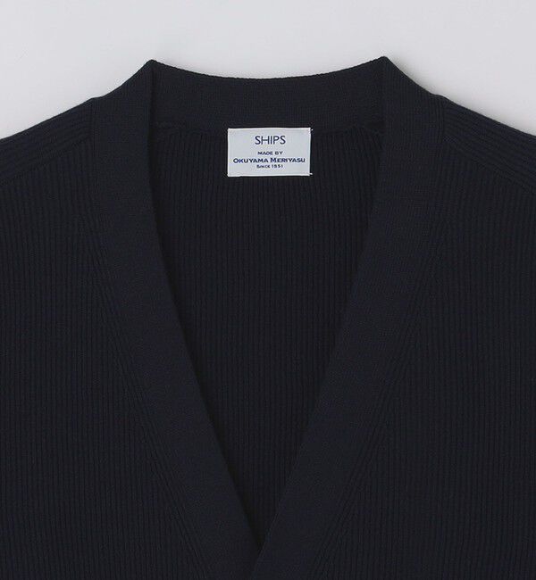 SHIPS「SHIPS: 奥山メリヤス Vネック カーディガン」|カーディガン|