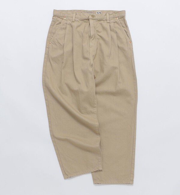 SHIPS「SKEWed: 2TUCK TROUSERS P/DYE」|チノ|ベージュ