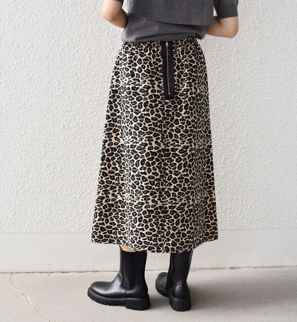 SHIPS Colors 「SHIPS Colors:〈手洗い可能〉レオパード ジャカード スカート」|台形|