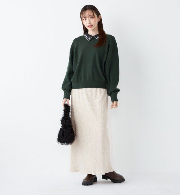 SHIPS Colors 「SHIPS Colors:〈手洗い可能〉ポリエステル ベロア プリーツ タイトスカート」|スカート|