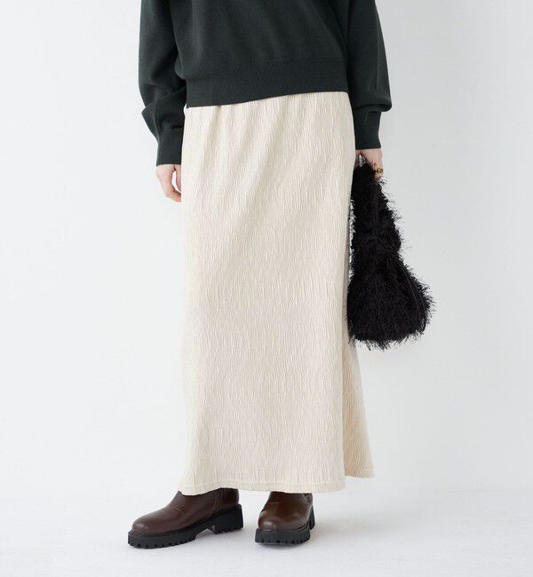 SHIPS Colors 「SHIPS Colors:〈手洗い可能〉ポリエステル ベロア プリーツ タイトスカート」|スカート|