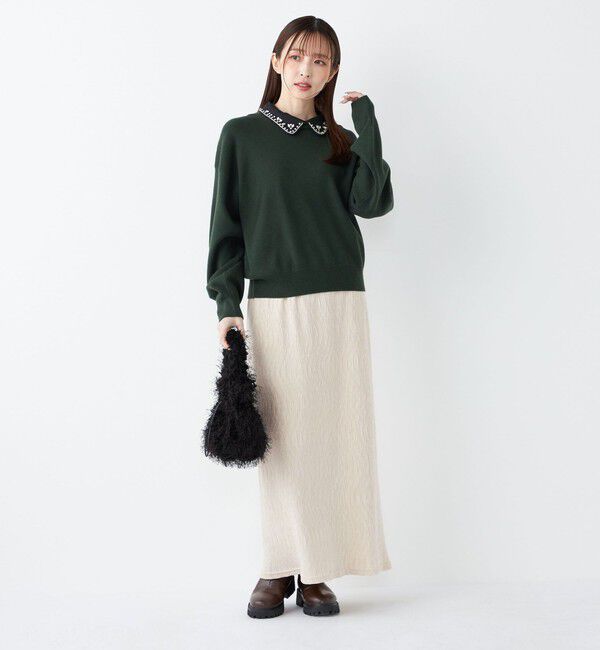 SHIPS Colors 「SHIPS Colors:〈手洗い可能〉ポリエステル ベロア プリーツ タイトスカート」|スカート|