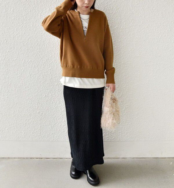 SHIPS Colors 「SHIPS Colors:〈手洗い可能〉ポリエステル ベロア プリーツ タイトスカート」|スカート|