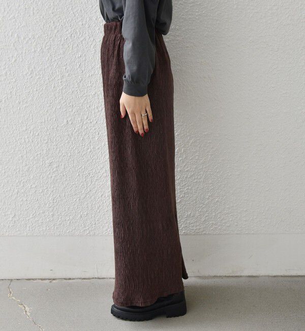 SHIPS Colors 「SHIPS Colors:〈手洗い可能〉ポリエステル ベロア プリーツ タイトスカート」|スカート|