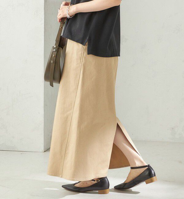 SHIPS for women「〈洗濯機可能〉ストレッチ チノ 硫化染め ステッチ スカート」|スカート|
