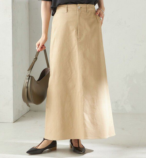 SHIPS for women「〈洗濯機可能〉ストレッチ チノ 硫化染め ステッチ スカート」|スカート|