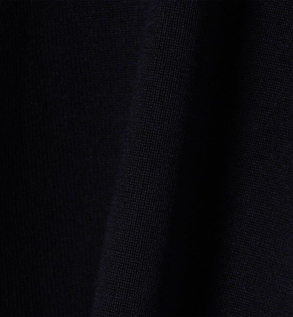 SHIPS for women「SHIPS Primary Navy Label:〈手洗い可能〉シルク混 レース 襟 プルオーバー」|ニット・セーター|