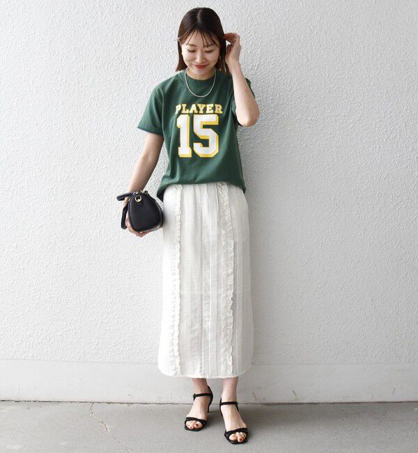 SHIPS any「SHIPS any:〈手洗い可能〉リネンミックス Iライン フリル イージー スカート」|スカート|