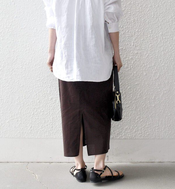 SHIPS any「SHIPS any:〈手洗い可能〉リネンミックス Iライン フリル イージー スカート」|スカート|