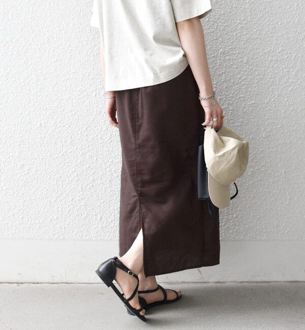 SHIPS any「SHIPS any:〈手洗い可能〉リネンミックス Iライン フリル イージー スカート」|スカート|