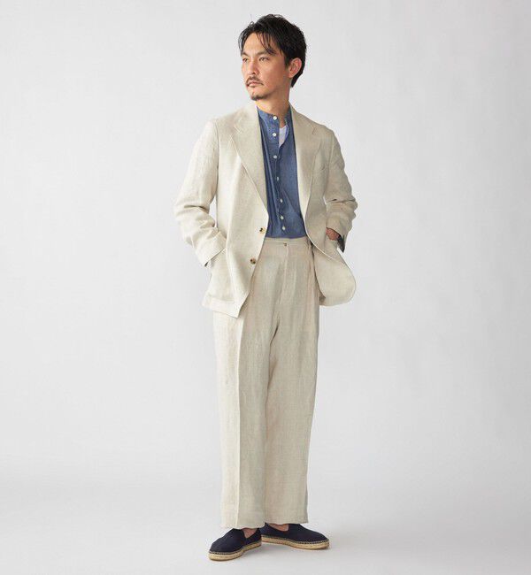 SHIPS「【SHIPS別注】Errico Formicola: サルトリアル リネン バスケット スラックス」|スラックス|