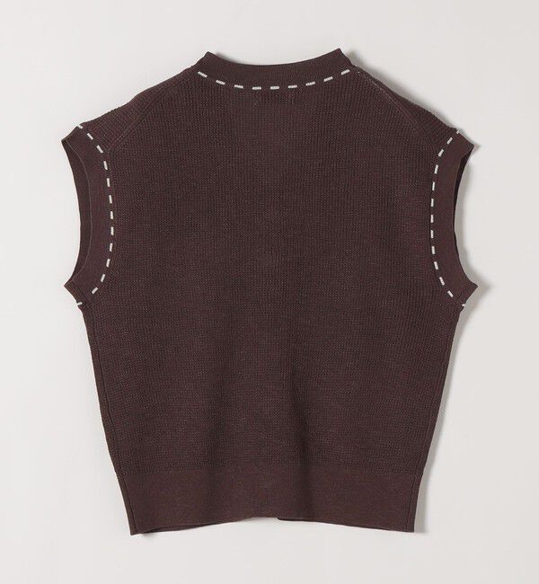 SHIPS any「SHIPS any:〈手洗い可能〉リネン レーヨン ステッチ 編み Vネック ベスト」|ベスト・ジレ|