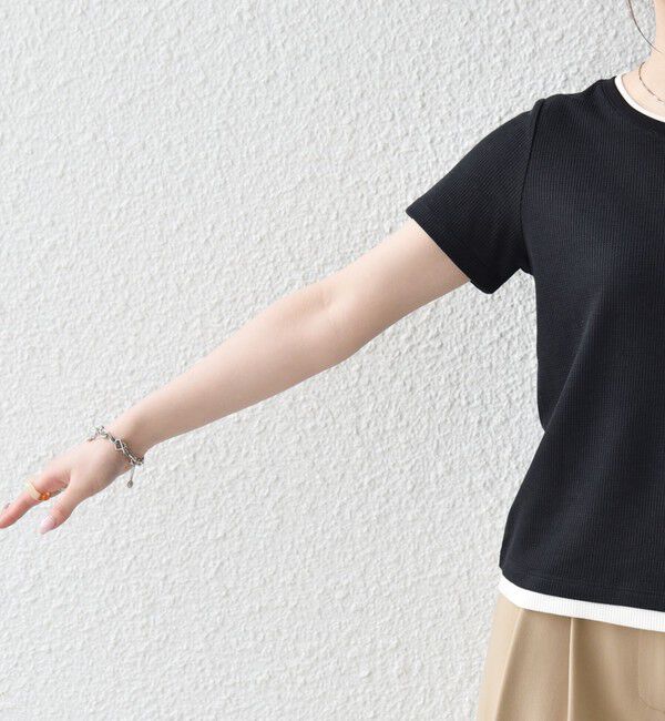 SHIPS any「SHIPS any:〈手洗い可能〉レイヤード シアー ワッフル TEE」|Tシャツ・カットソー|