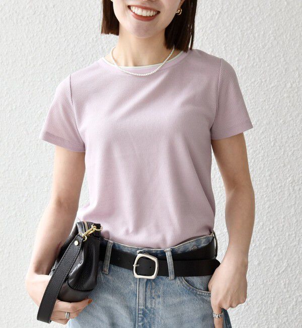 SHIPS any「SHIPS any:〈手洗い可能〉レイヤード シアー ワッフル TEE」|Tシャツ・カットソー|