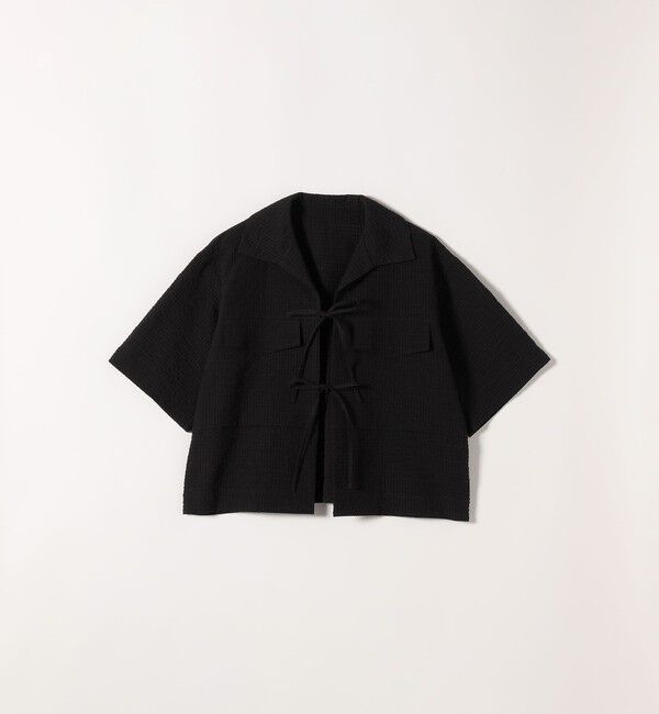 SHIPS any「《予約》SHIPS any:〈手洗い可能〉サッカー リボン 開襟シャツ 羽織り」|シャツ・ブラウス|