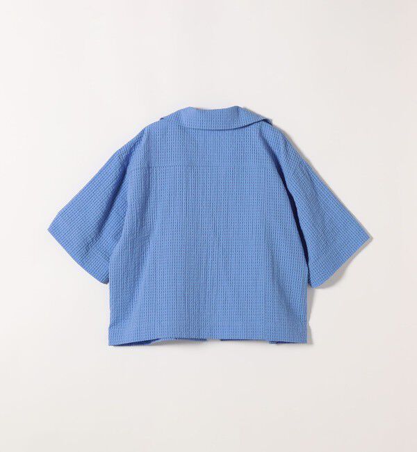 SHIPS any「《予約》SHIPS any:〈手洗い可能〉サッカー リボン 開襟シャツ 羽織り」|シャツ・ブラウス|