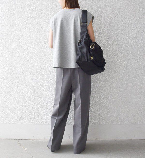 SHIPS any「SHIPS any:〈接触冷感/汗染み防止加工/洗濯機可能〉タック フレア ノースリーブ TEE」|Tシャツ・カットソー|