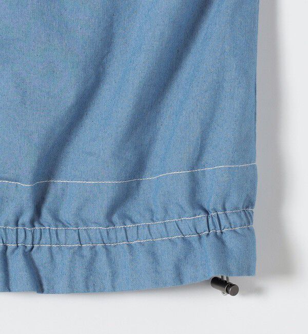 SHIPS any「《予約》SHIPS any:〈洗濯機可能〉シャンブレー デニム フレンチスリーブ ドロスト シャツ」|シャツ・ブラウス|