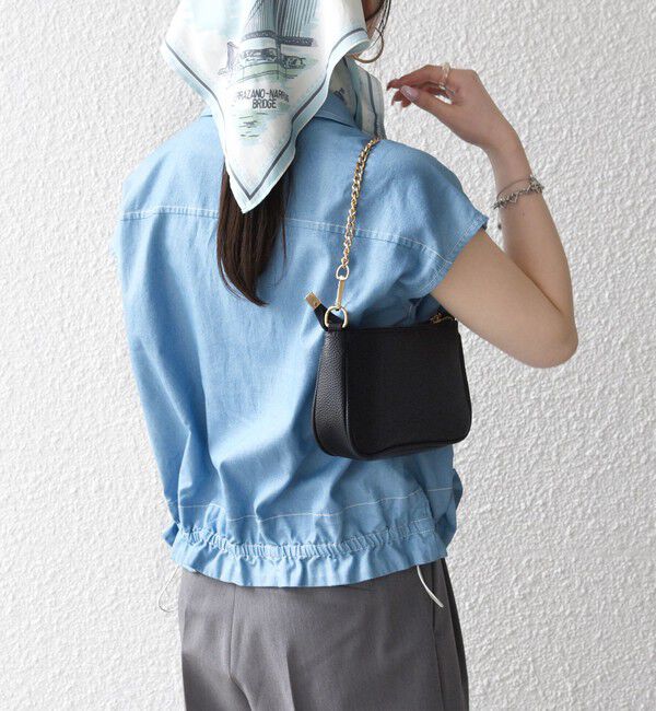 SHIPS any「《予約》SHIPS any:〈洗濯機可能〉シャンブレー デニム フレンチスリーブ ドロスト シャツ」|シャツ・ブラウス|