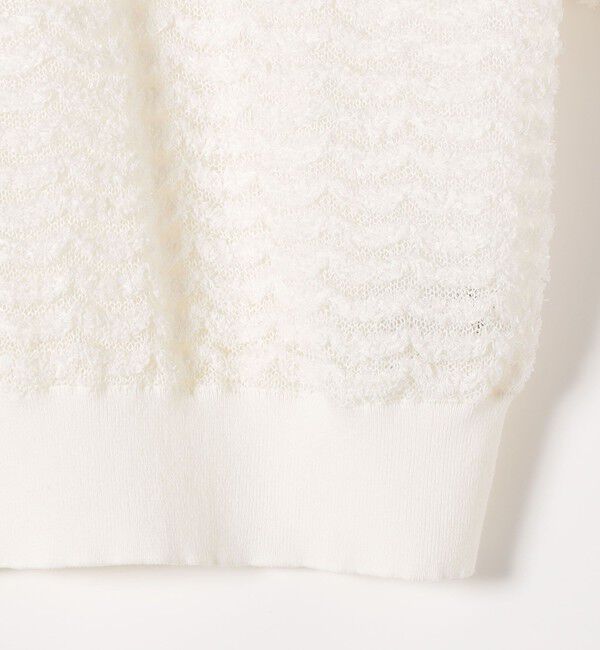 SHIPS any「《予約》SHIPS any:〈手洗い可能〉シアー ジャカード スキッパー ポロ ニット」|ニット・セーター|