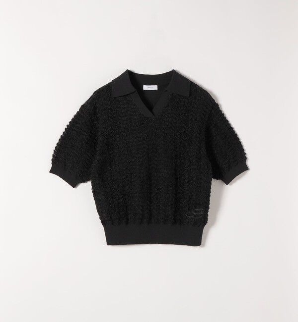 SHIPS any「《予約》SHIPS any:〈手洗い可能〉シアー ジャカード スキッパー ポロ ニット」|ニット・セーター|