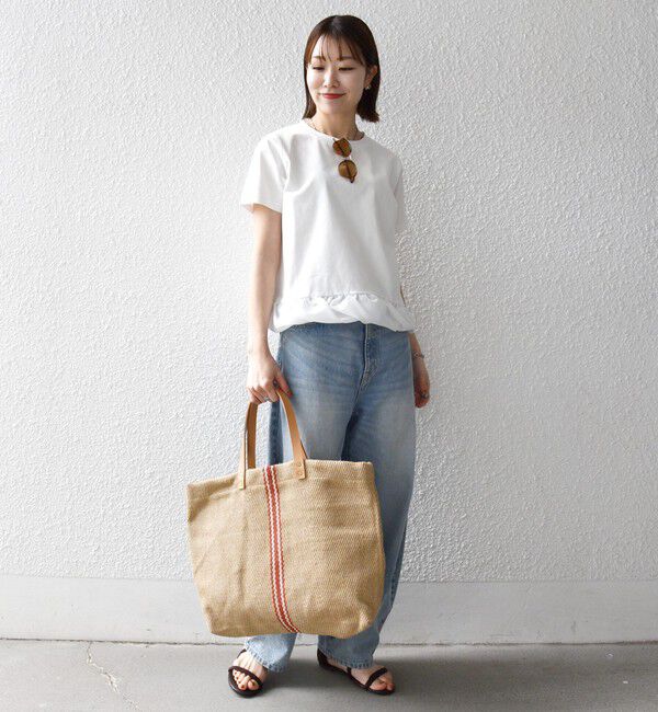 SHIPS any「《予約》SHIPS any:〈多機能/洗濯機可能〉マルチファンクション ドッキング ヘム コンパクト TEE」|Tシャツ・カットソー|