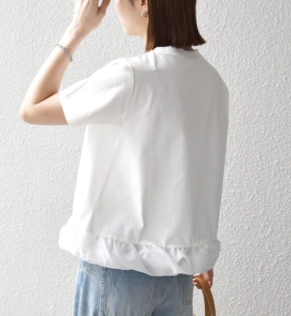 SHIPS any「《予約》SHIPS any:〈多機能/洗濯機可能〉マルチファンクション ドッキング ヘム コンパクト TEE」|Tシャツ・カットソー|