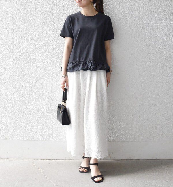 SHIPS any「《予約》SHIPS any:〈多機能/洗濯機可能〉マルチファンクション ドッキング ヘム コンパクト TEE」|Tシャツ・カットソー|