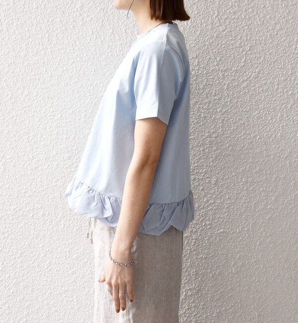 SHIPS any「《予約》SHIPS any:〈多機能/洗濯機可能〉マルチファンクション ドッキング ヘム コンパクト TEE」|Tシャツ・カットソー|