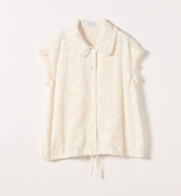 SHIPS any「SHIPS any:〈洗濯機可能〉カット ジャカード ドロスト フレンチ スリーブ シャツ ブラウス」|シャツ・ブラウス|
