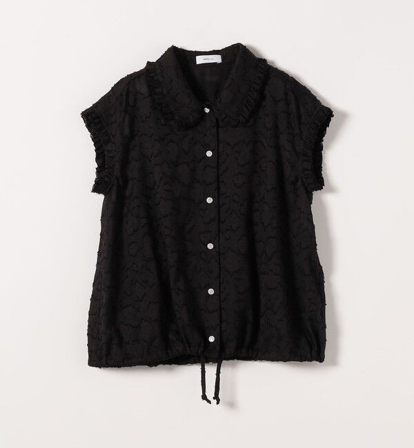 SHIPS any「SHIPS any:〈洗濯機可能〉カット ジャカード ドロスト フレンチ スリーブ シャツ ブラウス」|シャツ・ブラウス|