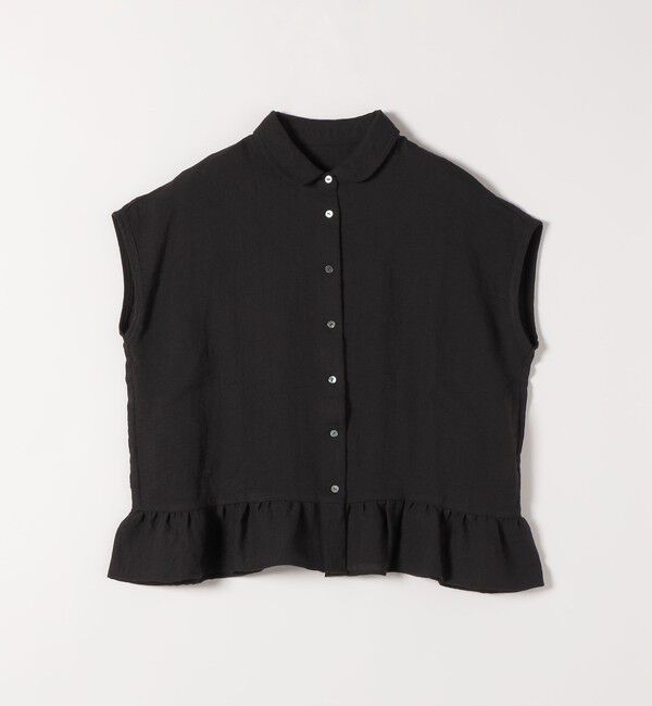 SHIPS any「《予約》SHIPS any:〈洗濯機可能〉カラミ フレンチ スリーブ ペプラム シャツ ブラウス」|シャツ・ブラウス|