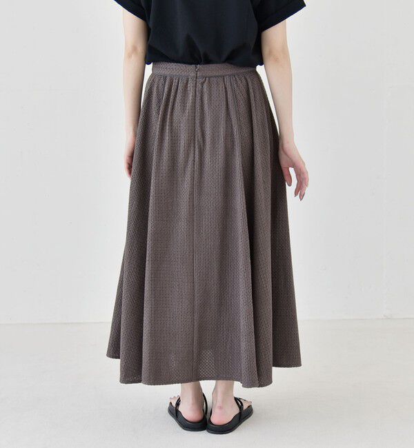 quaranciel「《予約》quaranciel:〈手洗い可能〉コットン 刺繍 パイピング フレア スカート」|スカート|