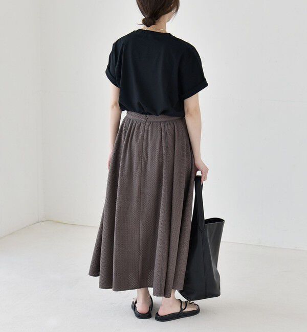 quaranciel「《予約》quaranciel:〈手洗い可能〉コットン 刺繍 パイピング フレア スカート」|スカート|