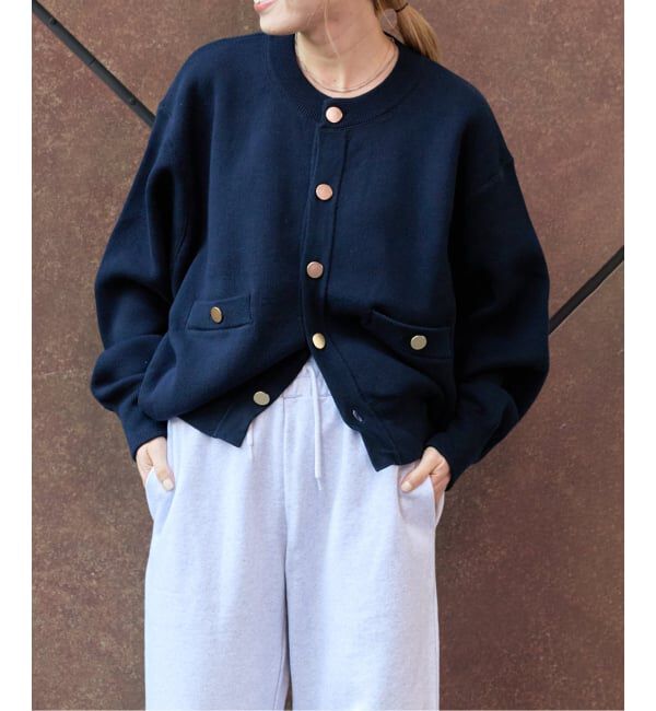 OUTDOOR PRODUCTS Usual Things「スウェットライク金ボタンカーデ」|カーディガン|
