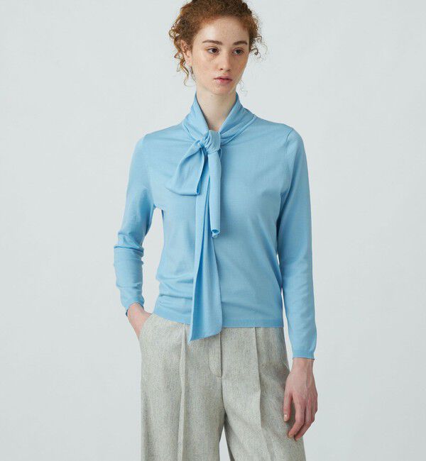 Ballsey「スーパーエクストラファインウール ボウタイプルオーバー」|ニット・セーター|