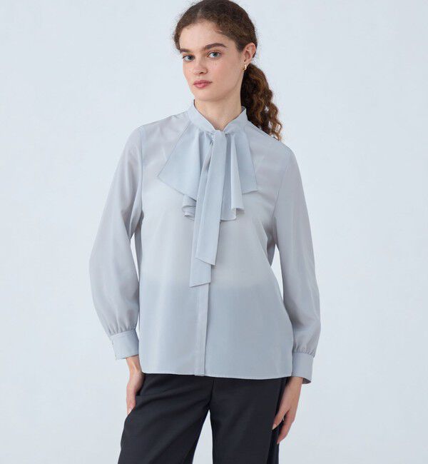 Ballsey「クリアデシン フリルボウタイブラウス」|シャツ・ブラウス|