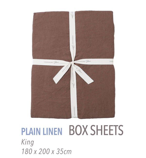 TOMORROWLAND HOME「プレーンリネン ボックスシーツ（キング）」|その他|49 ダークブラウン