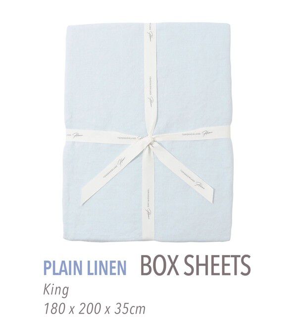 TOMORROWLAND HOME「プレーンリネン ボックスシーツ（キング）」|その他|63 ライトブルー