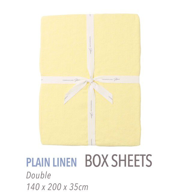 TOMORROWLAND HOME「プレーンリネン ボックスシーツ（ダブル）」|その他|23 イエロー