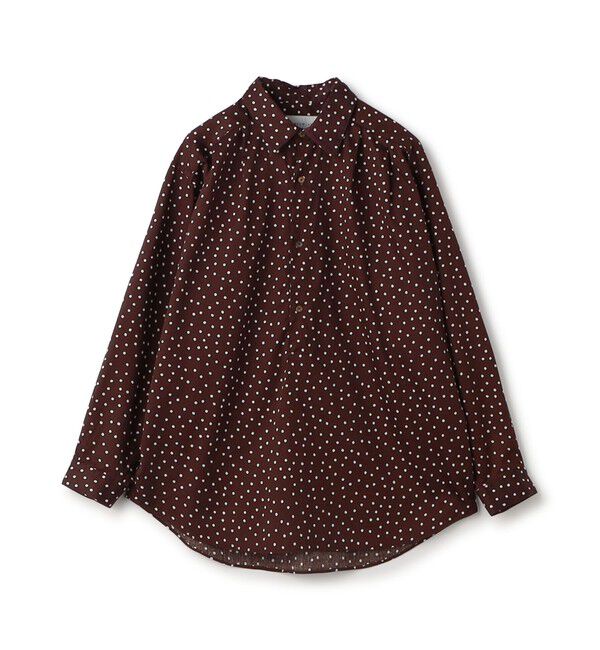 TOMORROWLAND MENS「コットンサテンプリント プルオーバータックシャツ」|シャツ・ブラウス|38 ブラウン系