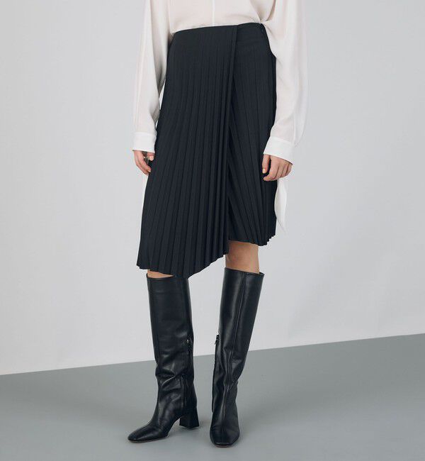 DES PRES「ハイツイストギャバジン イレギュラーヘムプリーツスカート」|スカート|