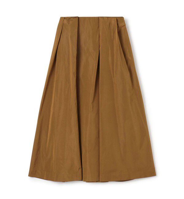 DES PRES「マイクロシルクタフタ ボリュームタックフレアスカート」|フレア|47 ブラウン