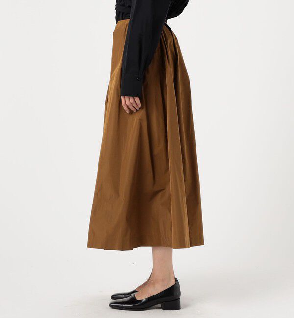 DES PRES「マイクロシルクタフタ ボリュームタックフレアスカート」|フレア|